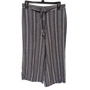 Calvin Klein Cropped Wide Leg Linen Pants, EUC, 8